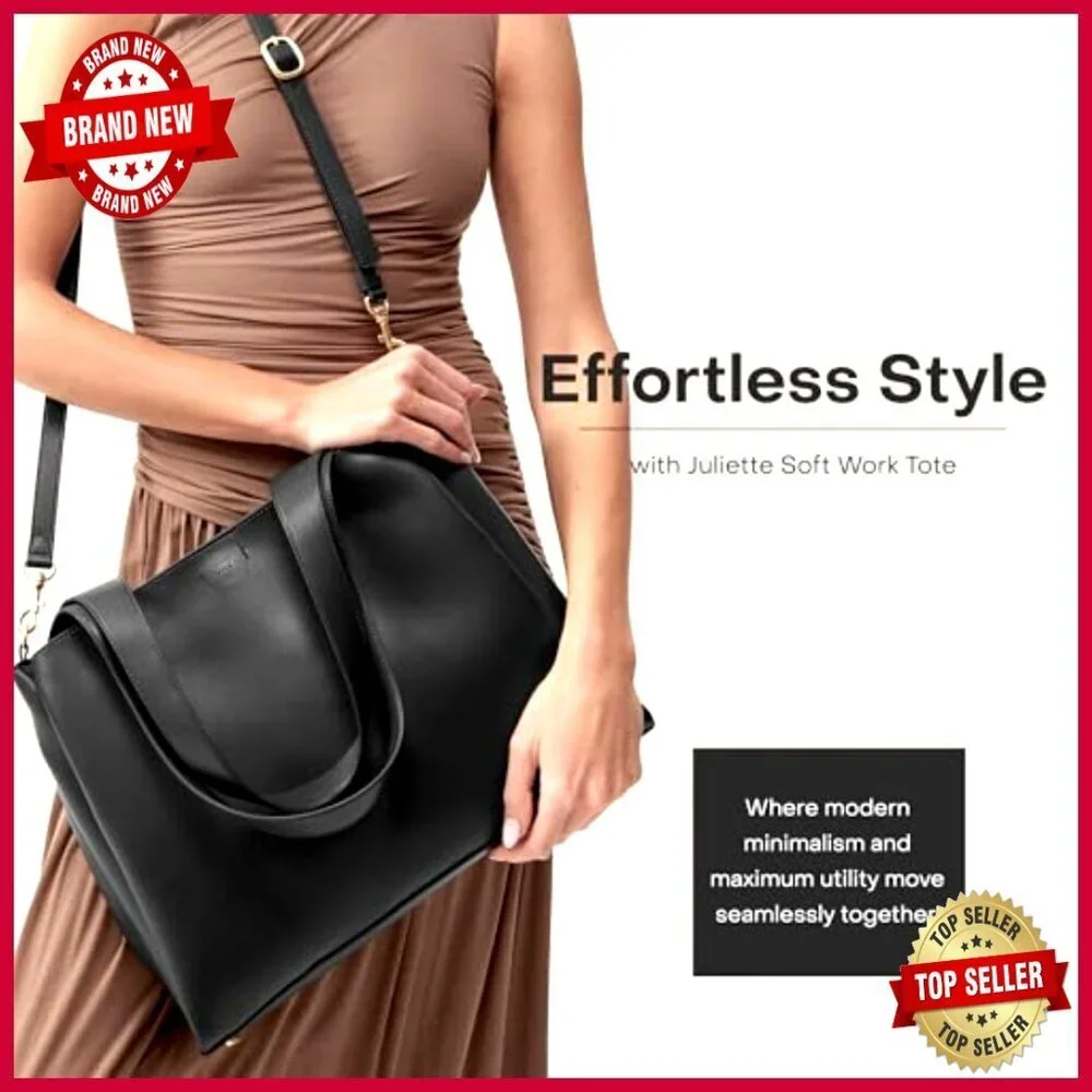 18L Work Tote with Laptop Sleeve, Detachable Crossbody Strap, Travel-Friendly